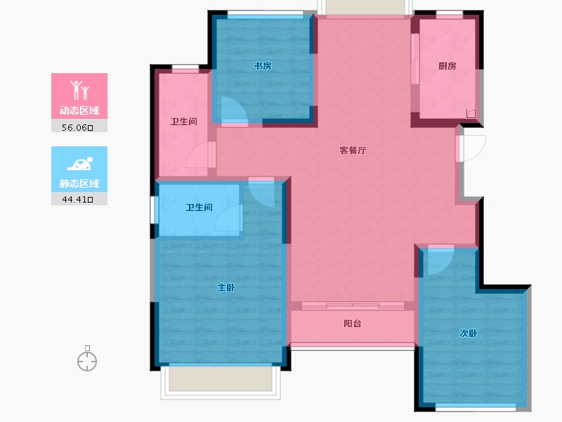 河北省-石家庄市-英郡年华国际社区-89.07-户型库-动静分区