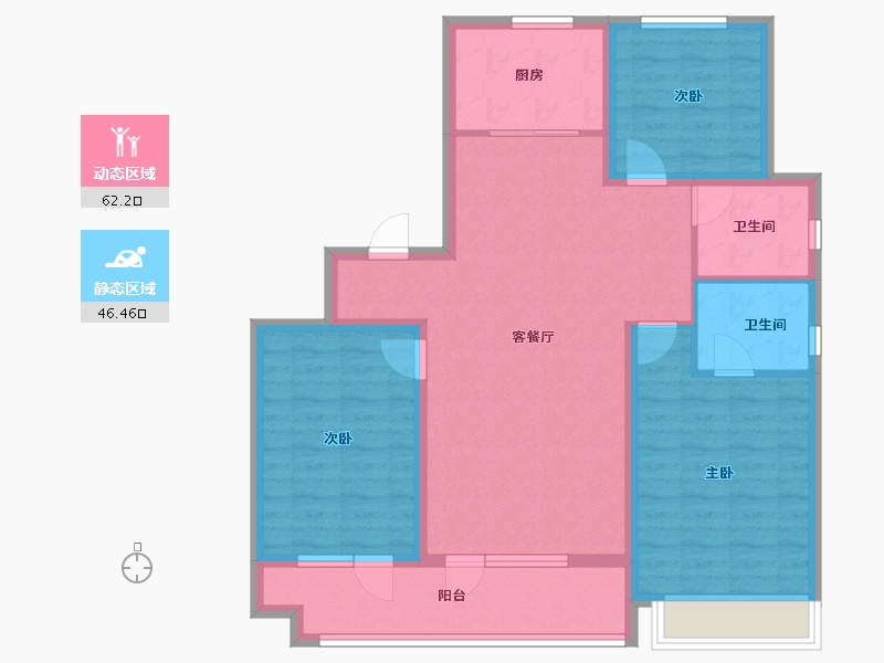 山东省-青岛市-天一仁和宸璟鹭洲-97.25-户型库-动静分区