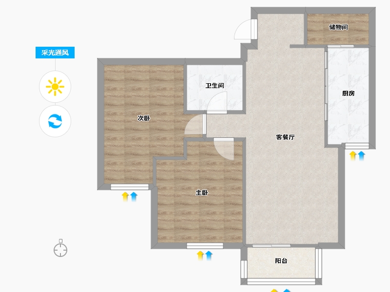 北京-北京市-澳洲康都-78.00-户型库-采光通风