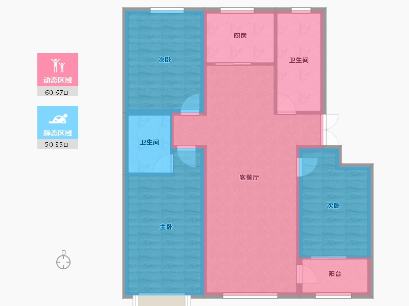 山东省-潍坊市-龙润紫宸华府-100.25-户型库-动静分区