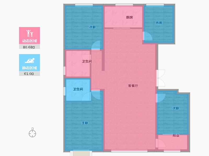 山东省-潍坊市-龙润紫宸华府-128.80-户型库-动静分区