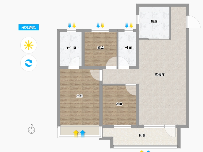 山东省-潍坊市-桃源金茂悦-93.61-户型库-采光通风