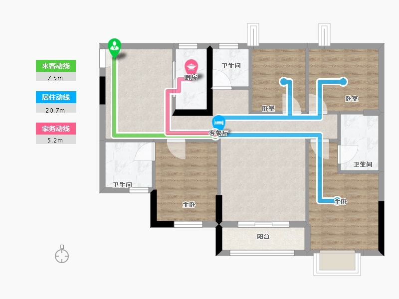 广东省-梅州市-京华花园-111.00-户型库-动静线