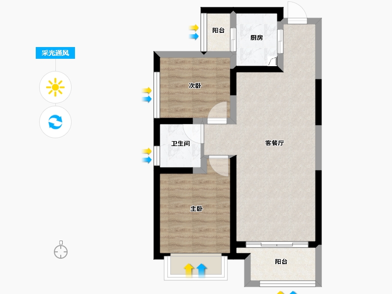 河北省-石家庄市-英郡年华国际社区-56.46-户型库-采光通风