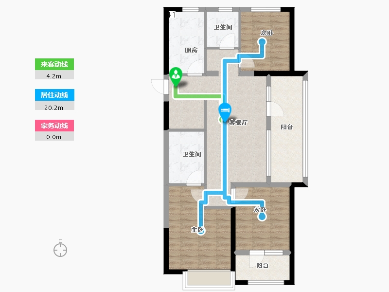 山东省-青岛市-龙湖龙誉城-87.17-户型库-动静线