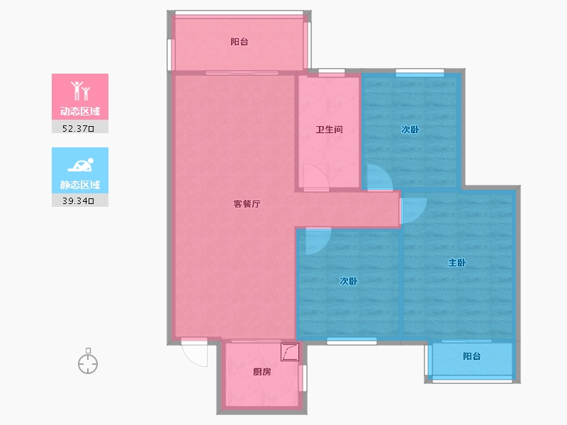 湖北省-武汉市-香缇美景-86.00-户型库-动静分区