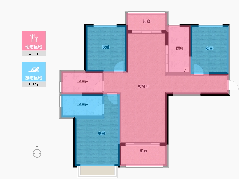 河北省-石家庄市-英郡年华国际社区-95.38-户型库-动静分区