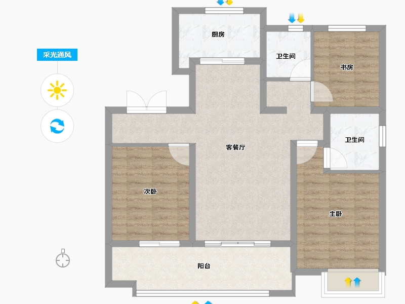 山东省-青岛市-保利和府-84.67-户型库-采光通风