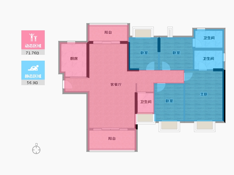 广东省-中山市-佳境康城-116.00-户型库-动静分区