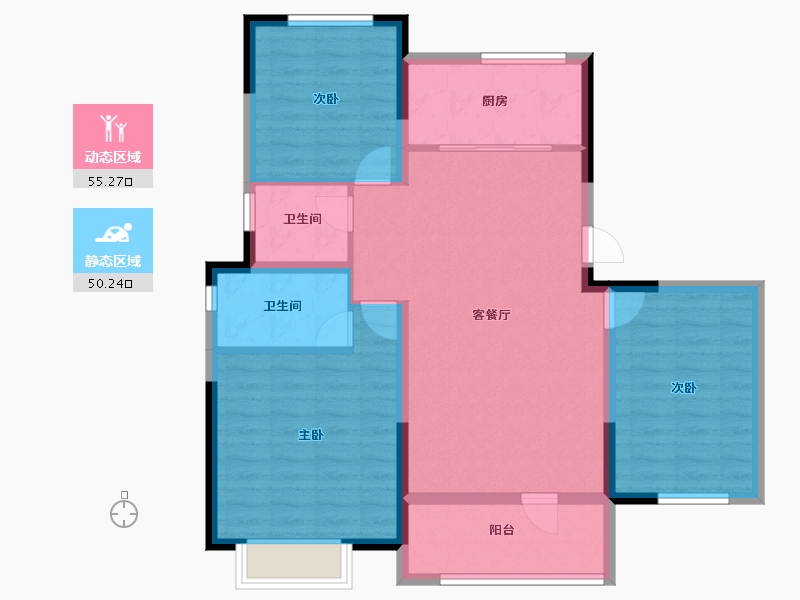 山东省-青岛市-中洲半岛城邦-94.96-户型库-动静分区