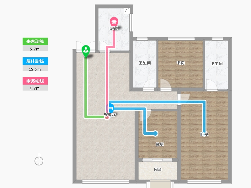 山东省-潍坊市-恒信温莎公馆-106.40-户型库-动静线