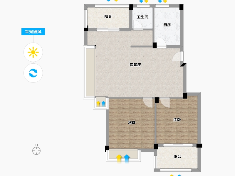 浙江省-杭州市-颐和山庄-89.00-户型库-采光通风