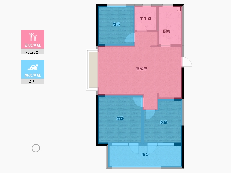 山东省-青岛市-墨上花开-79.76-户型库-动静分区