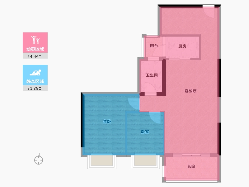 广东省-中山市-中澳春城-67.99-户型库-动静分区