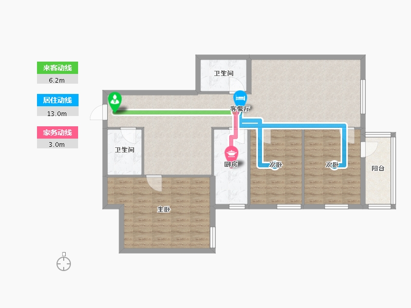 北京-北京市-广安苑小区-13号院-98.00-户型库-动静线