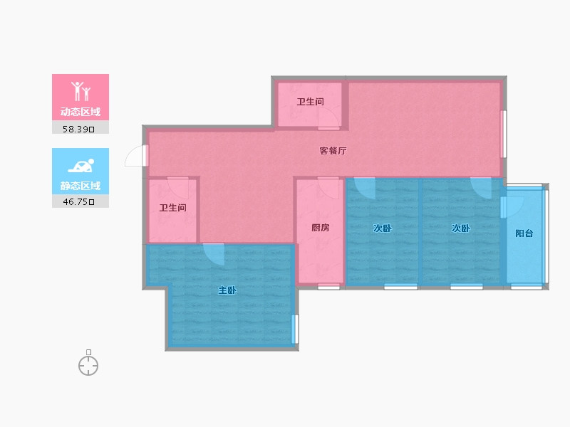 北京-北京市-广安苑小区-13号院-98.00-户型库-动静分区