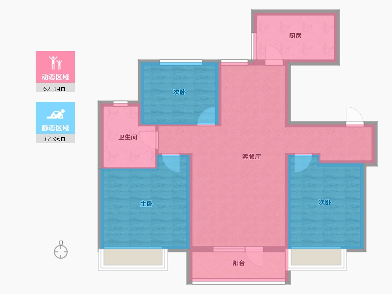 山东省-青岛市-中海林溪世家-88.97-户型库-动静分区