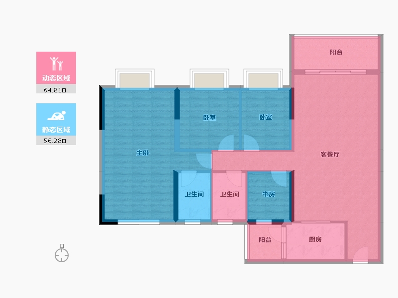 广东省-中山市-佳境康城-108.96-户型库-动静分区