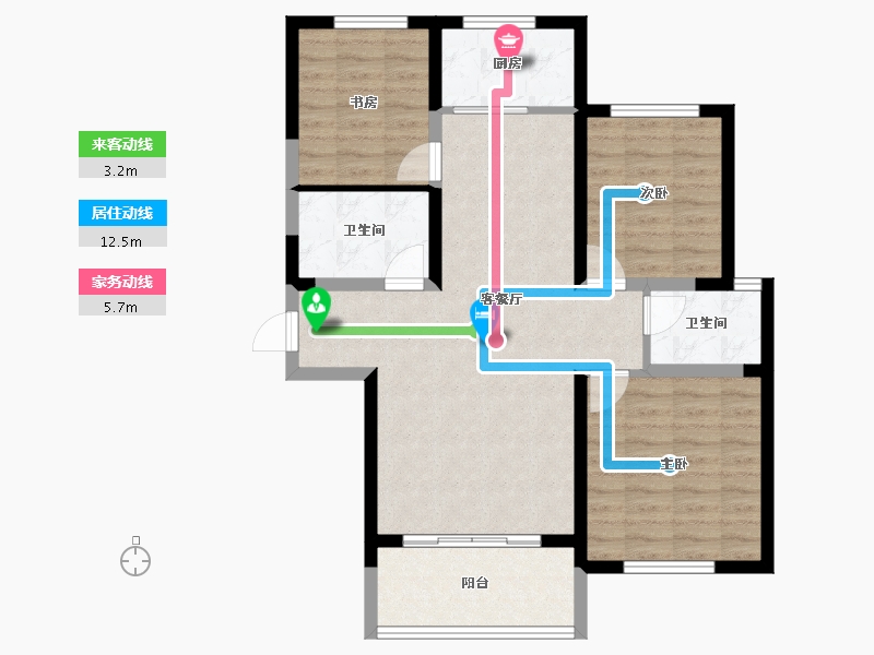 河北省-石家庄市-英郡年华国际社区-85.22-户型库-动静线