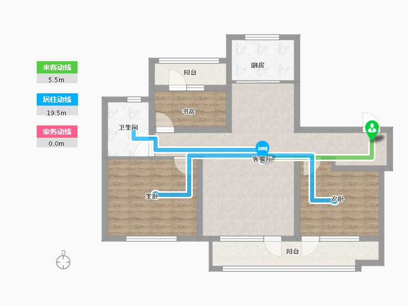 山东省-青岛市-中海林溪世家-85.35-户型库-动静线