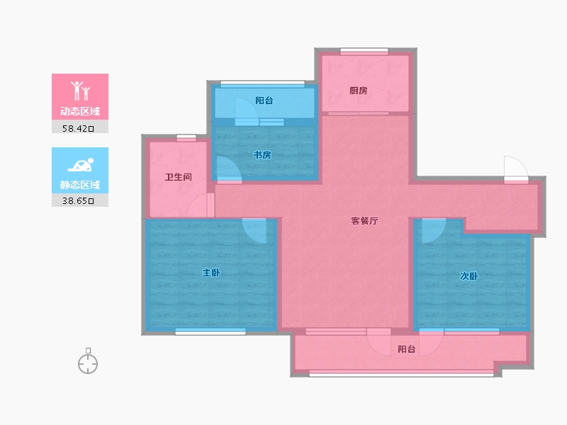 山东省-青岛市-中海林溪世家-85.35-户型库-动静分区