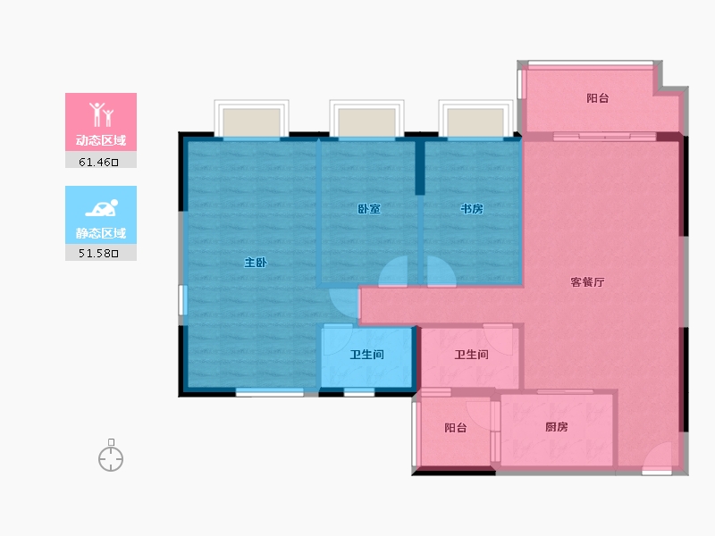 广东省-中山市-佳境康城-102.45-户型库-动静分区