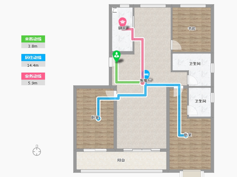 山东省-潍坊市-恒信温莎公馆-118.40-户型库-动静线