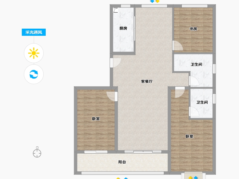 山东省-潍坊市-恒信温莎公馆-118.40-户型库-采光通风