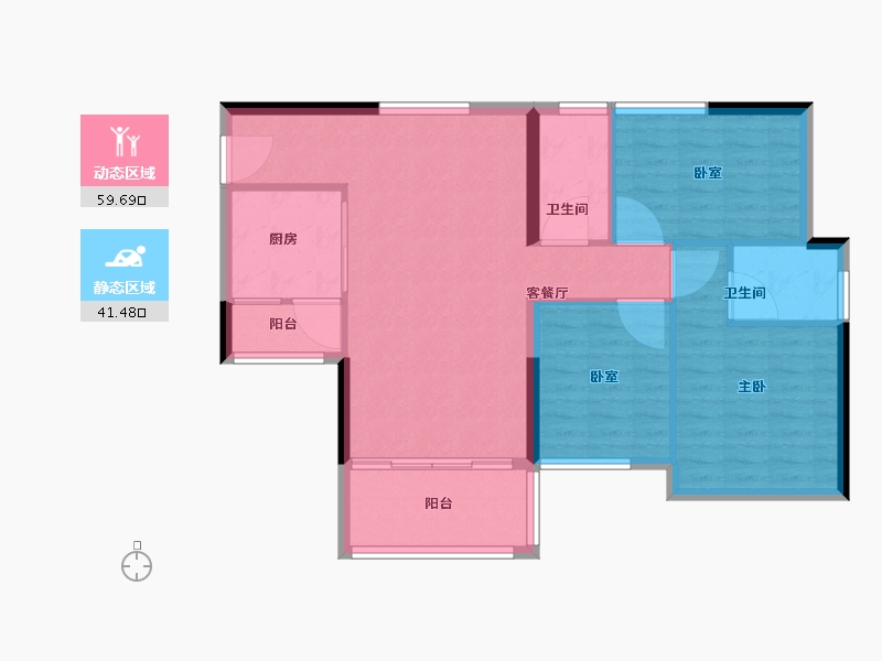 广东省-中山市-雅居乐民森迪茵湖-92.01-户型库-动静分区