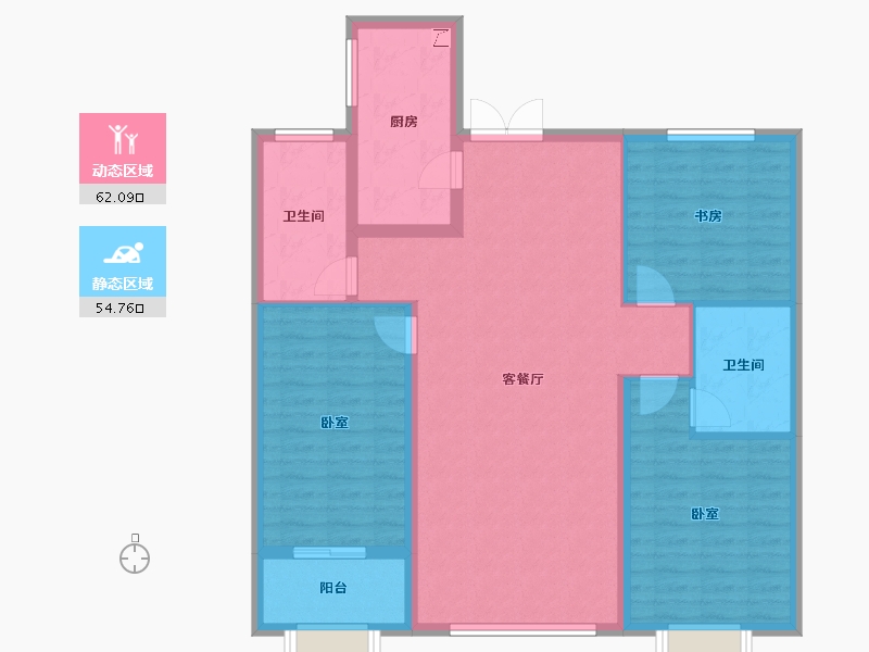 山东省-潍坊市-恒信温莎公馆-105.60-户型库-动静分区