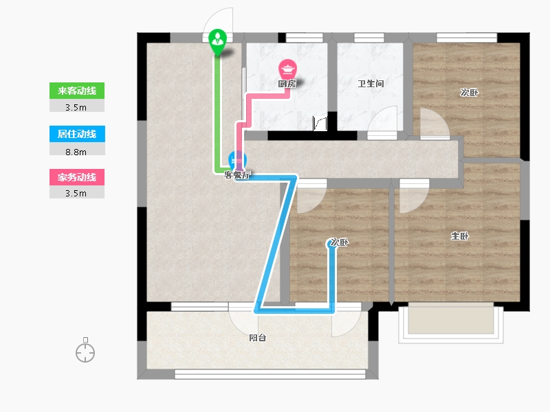 山东省-青岛市-墨上花开-71.86-户型库-动静线