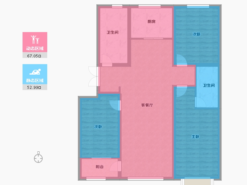 山东省-潍坊市-龙润紫宸华府-108.00-户型库-动静分区