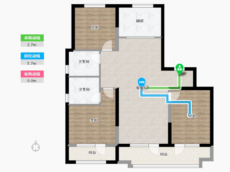 山东省-青岛市-中海林溪世家-103.34-户型库-动静线