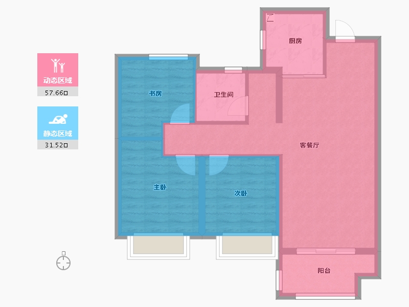 山东省-青岛市-和达熙园-79.93-户型库-动静分区