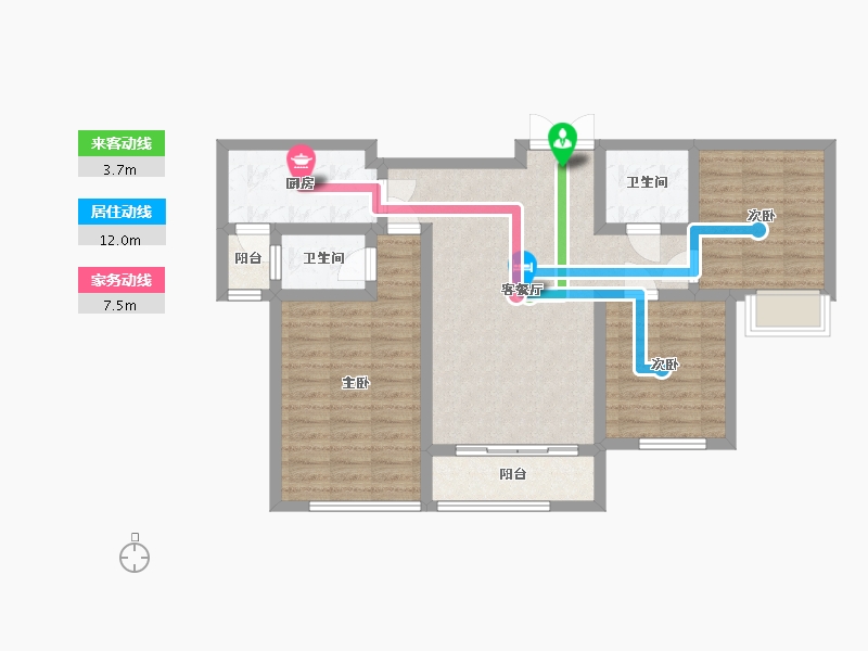 甘肃省-兰州市-瑞玲名郡小区-100.00-户型库-动静线