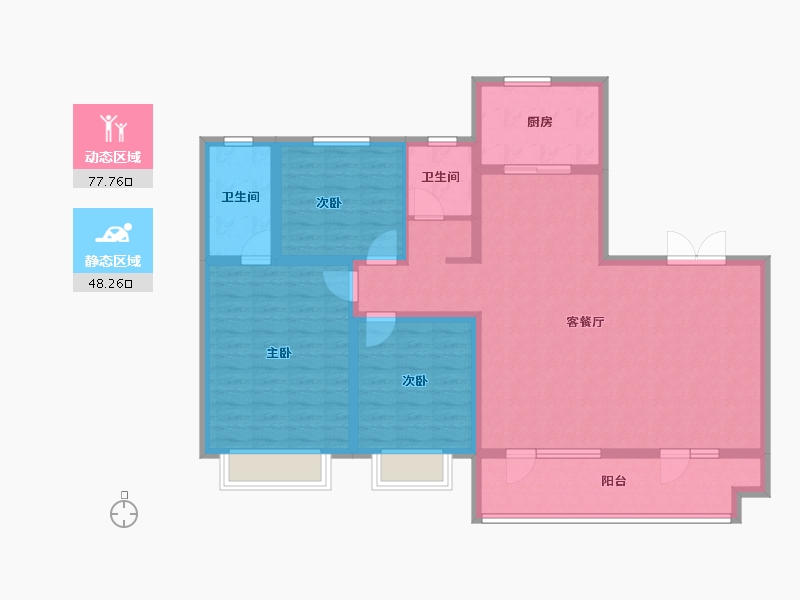 山东省-临沂市-泰鲁·时代城-113.25-户型库-动静分区