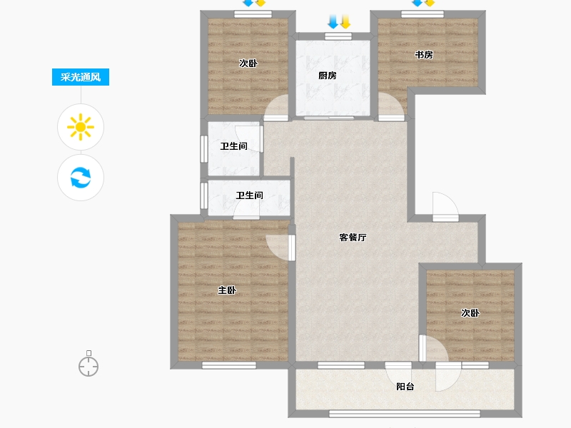 山东省-潍坊市-万科城-112.01-户型库-采光通风