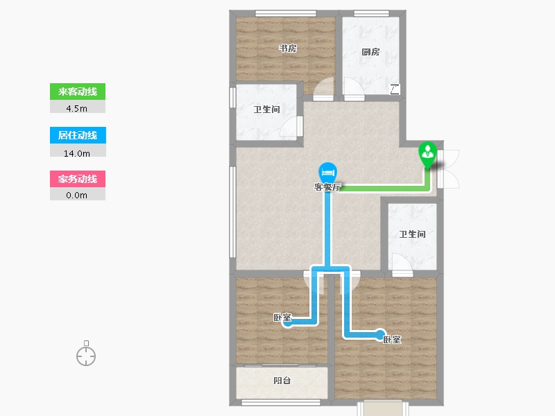 山东省-潍坊市-恒信温莎公馆-97.60-户型库-动静线