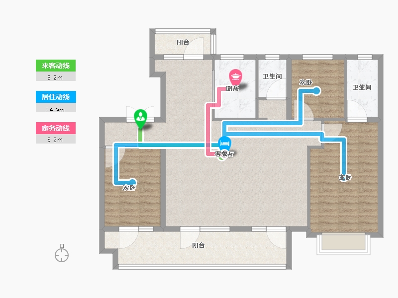 山东省-临沂市-泰鲁·时代城-113.61-户型库-动静线