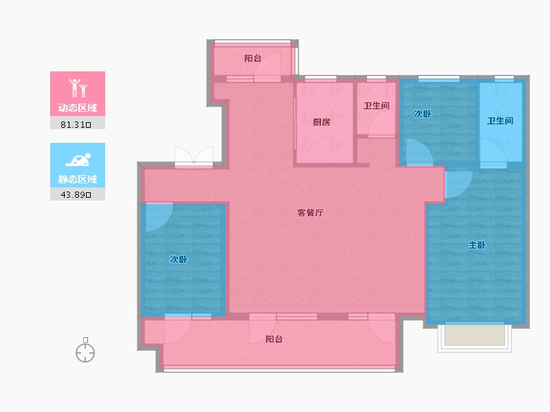 山东省-临沂市-泰鲁·时代城-113.61-户型库-动静分区