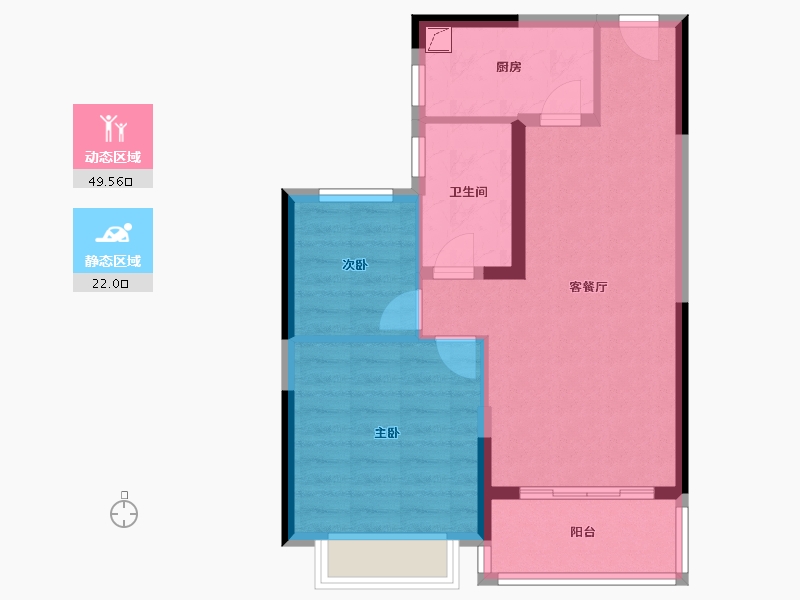 浙江省-绍兴市-恒大未来城-64.00-户型库-动静分区