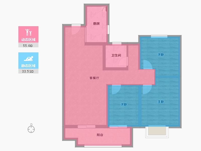 陕西省-咸阳市-北宸天樾-78.29-户型库-动静分区