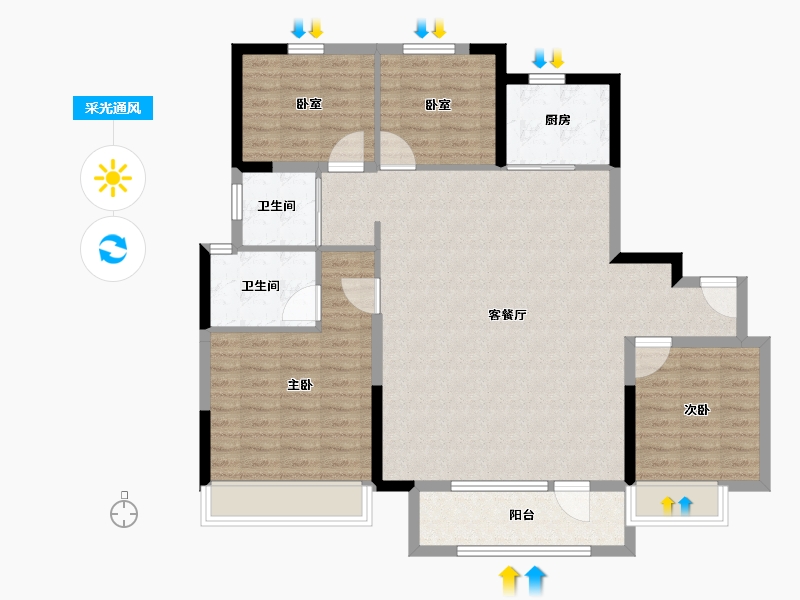 山东省-潍坊市-碧桂园恒信·潍州府-112.00-户型库-采光通风