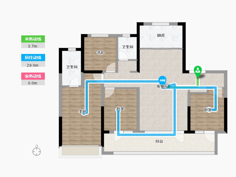 山东省-临沂市-中南大有境·春风南岸-113.60-户型库-动静线