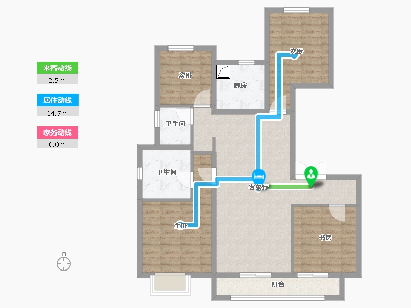 陕西省-咸阳市-南飞鸿·云境·澜湾-93.98-户型库-动静线