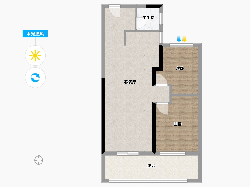 湖北省-孝感市-民邦壹号院-68.98-户型库-采光通风