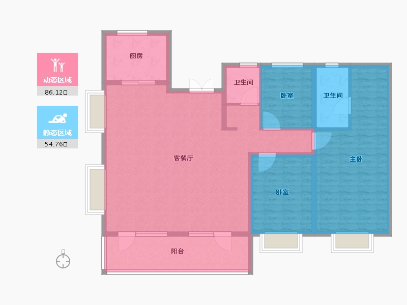 山东省-临沂市-泰鲁·时代城-128.00-户型库-动静分区