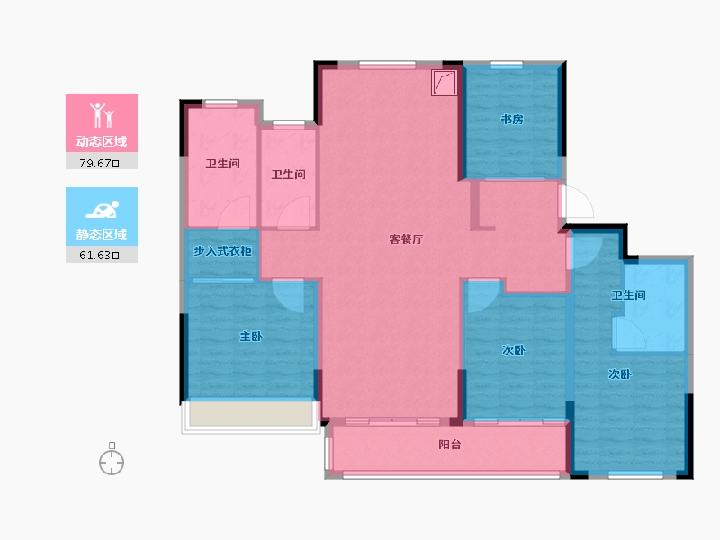 浙江省-绍兴市-云熙望府-128.01-户型库-动静分区