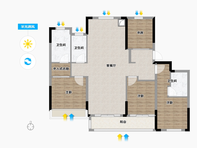 浙江省-绍兴市-云熙望府-128.01-户型库-采光通风