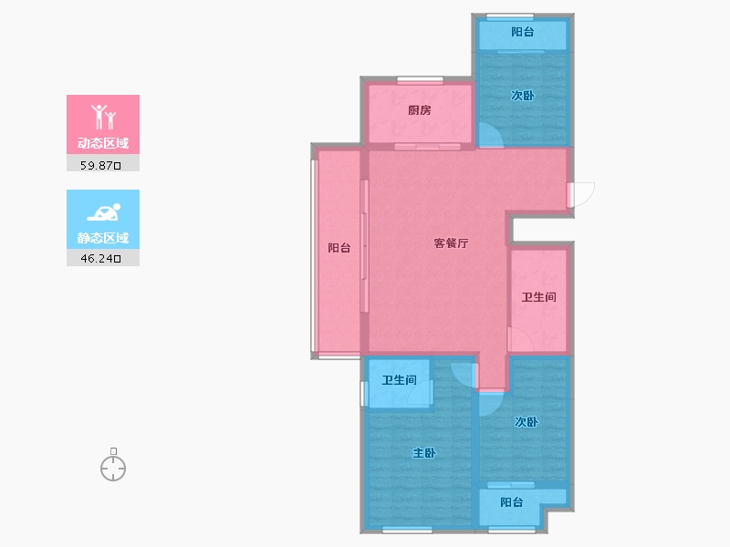 山东省-潍坊市-万特公馆-94.83-户型库-动静分区